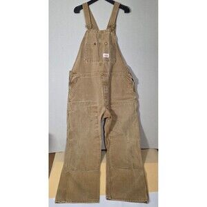 Round House Lot 83 Brown Duck Bib Overalls Men’s 40x30 Double Knee USA
